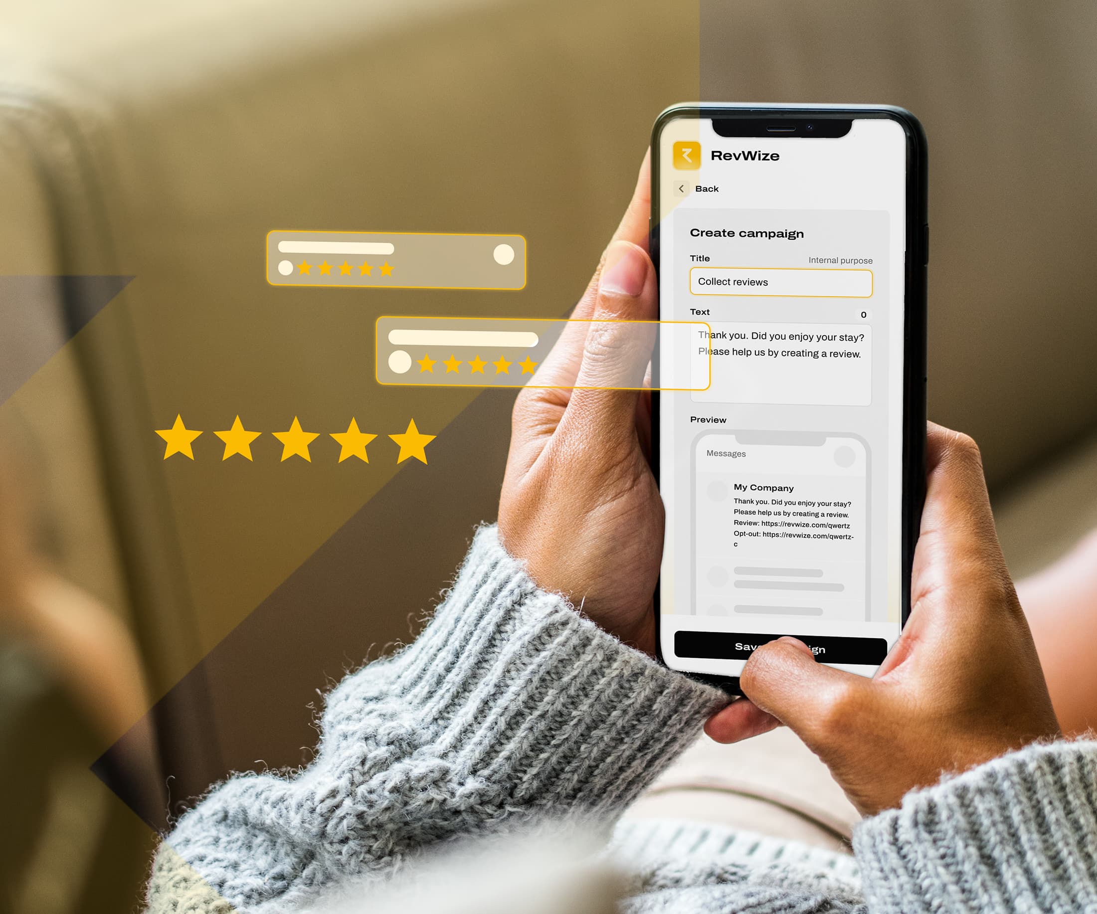 Google reviews by SMS