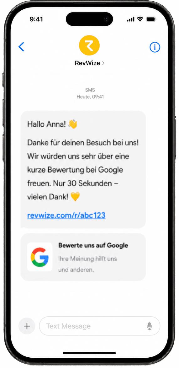 RevWize SMS conversation